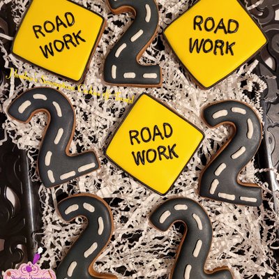 Road Work Birthday Sugar Cookies 