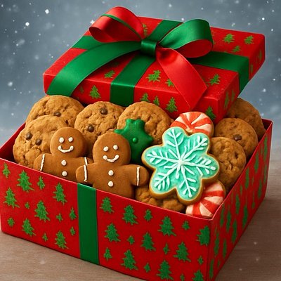 Large Holiday Cookie Box (38 Cookies) 