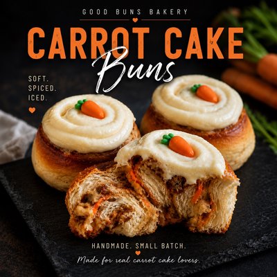 Carrot Cake Cinnamon Buns (Box Of 2) ⭐️ Rising Star