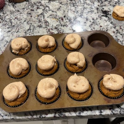 Gluten free pumpkin spice cupcake