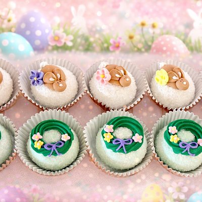 Easter Cake Bites! Bunnies And Wreaths ! 