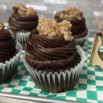 German Chocolate Jumbo Cupcakes