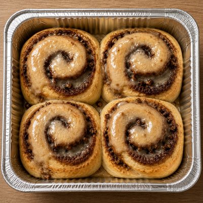 (4 Pack) Ultimate Sourdough Cinnamon Roll with Brown Butter Glaze 