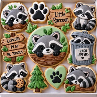 Sneaky Raccoon Cookie Set