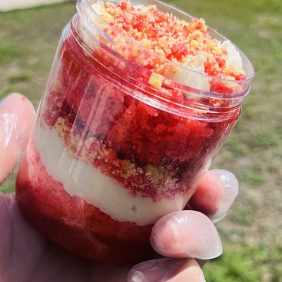 Strawberry Crunch Cake Jar