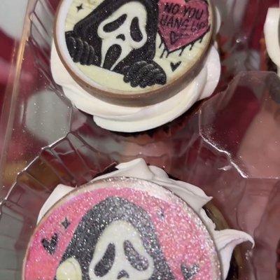Dozen Ghost Face Cupcakes 