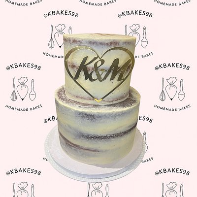 2 Tier Naked Wedding Cake (8”&6”) (Serves 50+)