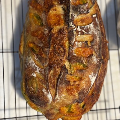 Cheddar Jalapeño Sourdough Loaf 