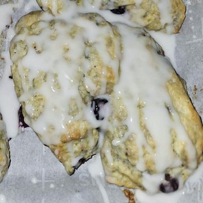 Lemon Blueberry With Lemon Glaze Scones