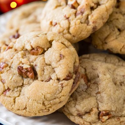 Browned Butter Candied Pecan Cookies