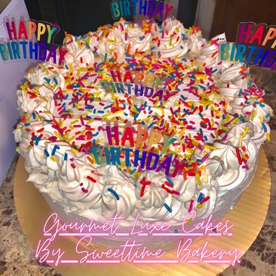Non-Dairy Vegan Vanilla Confetti Celebration Cake 