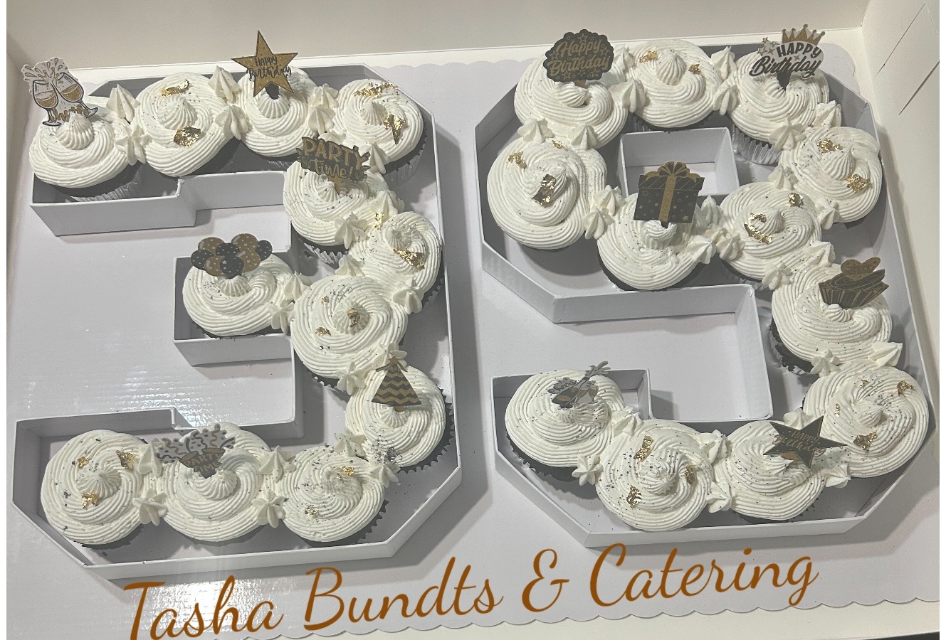 Custom Decorated number cupcakes 