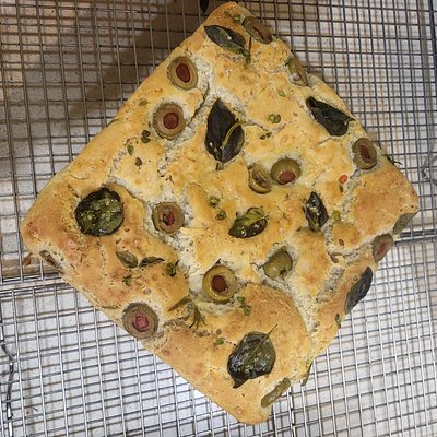 Olives & Herbs Focaccia (Vegan)