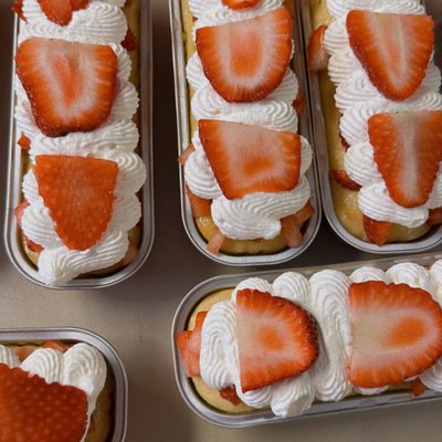 Mini Tres Leches Cake W/ Strawberries