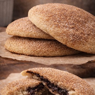 Chocolate Stuffed Churro Cookies