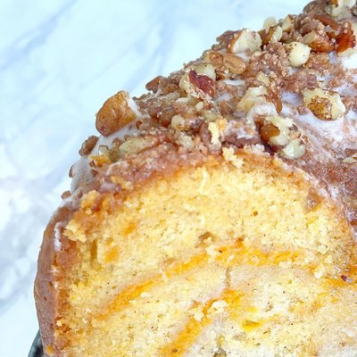 Mile High Sweet Potato Swirl Pound Cake