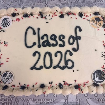 1/2 Sheet Basic Decorated Cake - Chocolate Cake With White Frosting