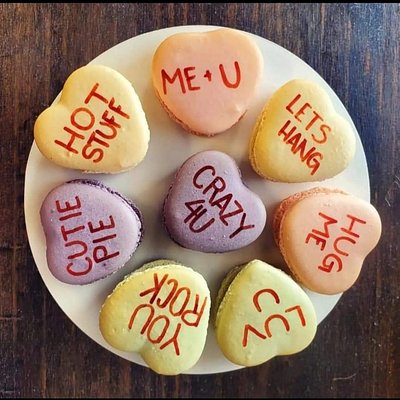 Conversation Heart Macarons
