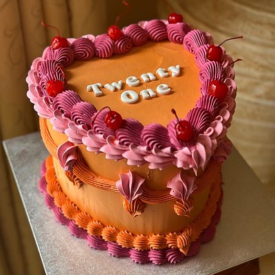 Tall 8” Heart Cake
