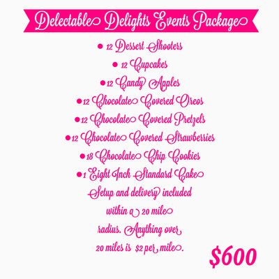 Full Event Package (1 Tier Eight Inch Cake Included)