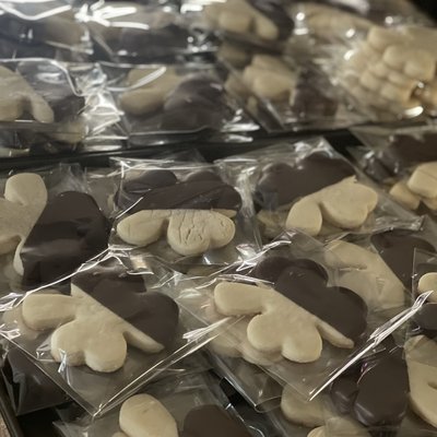 Shortbread Shamrocks Dipped In Chocolate 