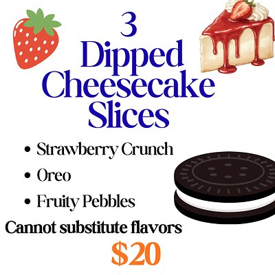 3 Dipped Cheesecake Slices 