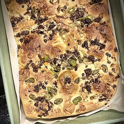 Artisan Green Focaccia Loaf 9x13’