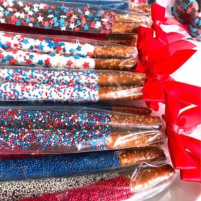 Festive Dipped Pretzel Rods