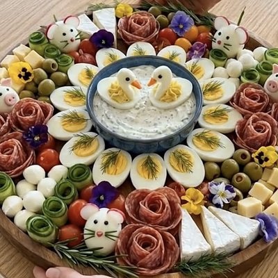 Whimsical Garden Charcuterie Board 