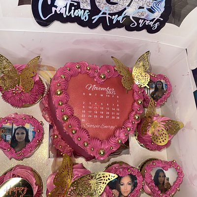 Custom 4” Heart Cake w/ 8ct Cupcake Combo