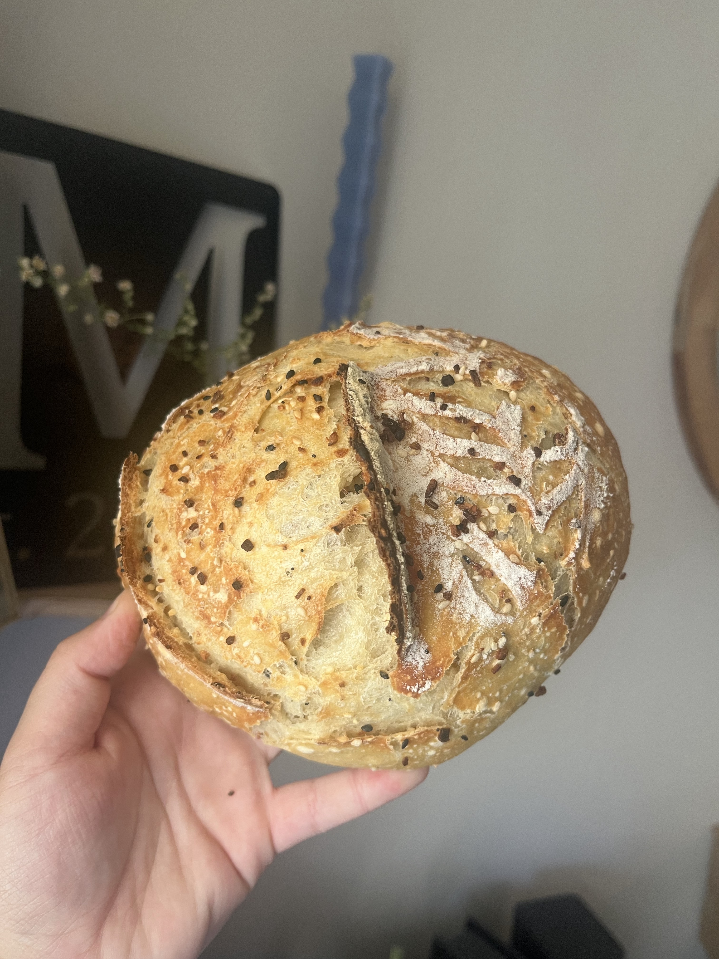 Mini Everything But The Bagel Sourdough Loaf