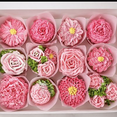 Dozen Floral Cupcakes