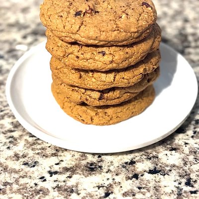 Jumbo Brown Butter Sourdough Pecan Chocolate Chip Cookies