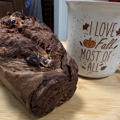 Mini Double Chocolate & White Chocolate Chip Sourdough Loaf