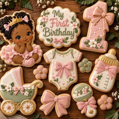 First Birthday Little Princess Sugar Cookie