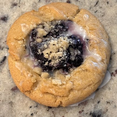 Lemon blueberry sourdough cookies