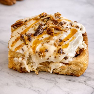 Sourdough Caramel Pecan Toffee Cinnamon Roll