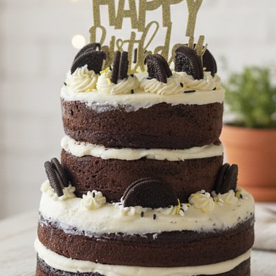 Two Tier “Naked” Cake