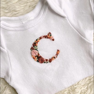 Floral Monogram Onesie 