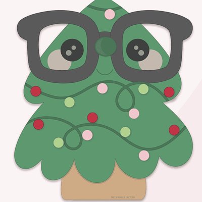 Nerdy Christmas Tree Cookie