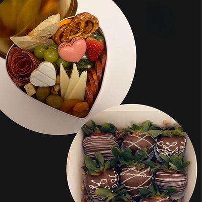Small Charcuterie & Strawberries