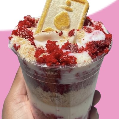 Red Velvet Banana Pudding Cup