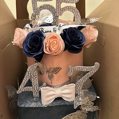 2 Tier 3 Layer Square Bling Cake