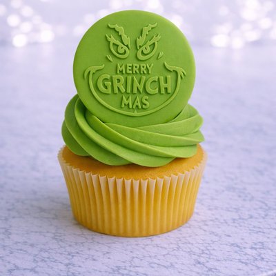 Custom Grinch Fondant Cupcakes