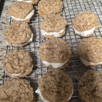 Oats & Cream Sourdough Cookie Sandwiches