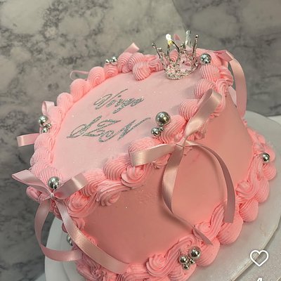6” Custom Double Layer Heart Shape Cake 