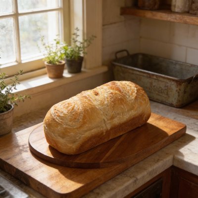 Loaf Of Plain Sourdough Sandwich Bread