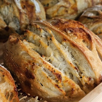 Cheddar Basil Sourdough Loaf