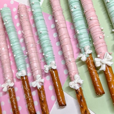 Dipped & Decorated Pretzel Sticks