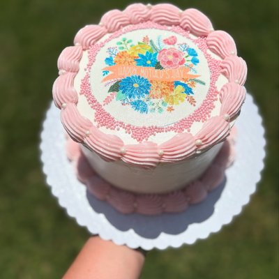 6 Inch Round With Top Edible Image 